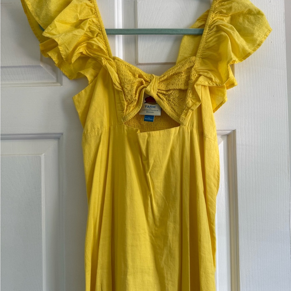 FARM Rio Yellow Midi Dress - Picture 3 of 6